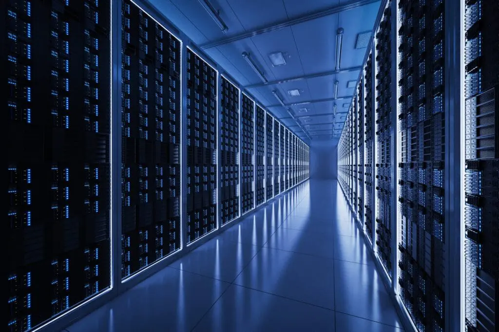 3d rendering server room or data center