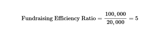 fundraising efficiency ratio eg Projects RH