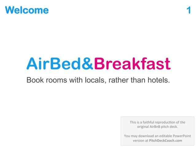 Airbnb Pitch Deck Slide 1 - Cover